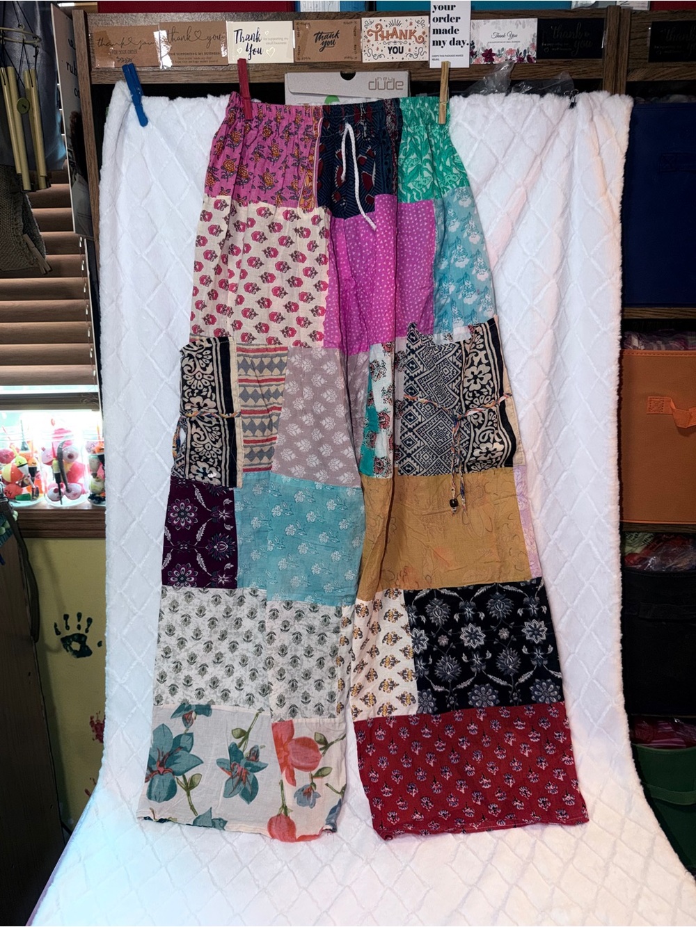 Ashley Taylor Patchwork Wide Leg Pants - Multicolor